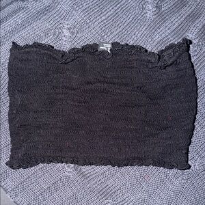 Black Smocked Tube Top